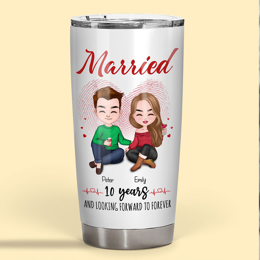 Married 10 Years Tumbler Personalized Anniversary Gift By Year For Couple