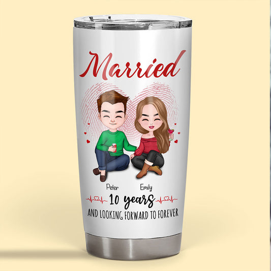 Married 10 Years Tumbler Personalized Anniversary Gift By Year For Couple