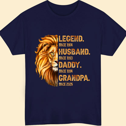 Personalized Gift For Dad For Grandpa Husband Daddy Grandpa Lion Shirt