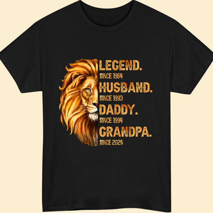 Personalized Gift For Dad For Grandpa Husband Daddy Grandpa Lion Shirt