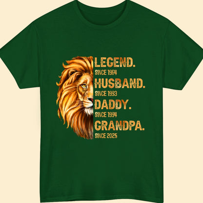 Personalized Gift For Dad For Grandpa Husband Daddy Grandpa Lion Shirt