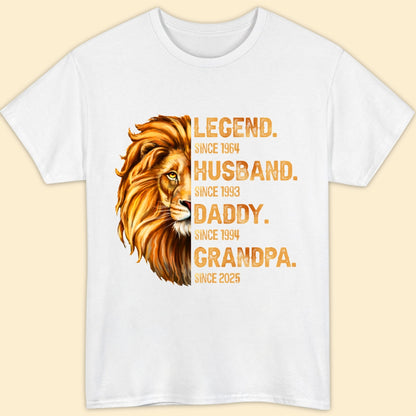 Personalized Gift For Dad For Grandpa Husband Daddy Grandpa Lion Shirt