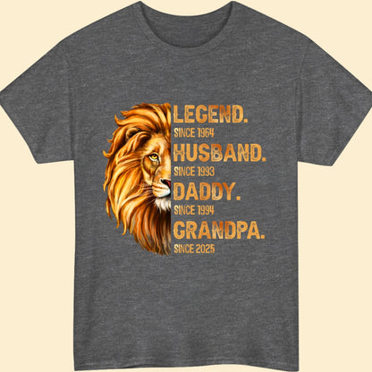 Personalized Gift For Dad For Grandpa Husband Daddy Grandpa Lion Shirt