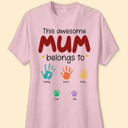 This Awesome Mom Belongs To T-shirt Personalized Gift For Mom