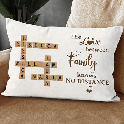 No Distance Love Crossword Puzzle Pillow Personalized Gift For Family
