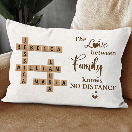 No Distance Love Crossword Puzzle Pillow Personalized Gift For Family
