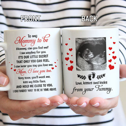 Personalized Can You Feel Me Mug Gift For Mom To Be