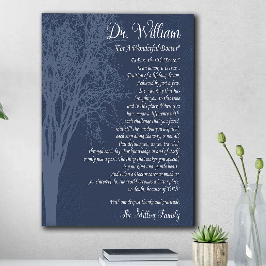 For A Wonderful Doctor Canvas Personalized Gift For Doctor