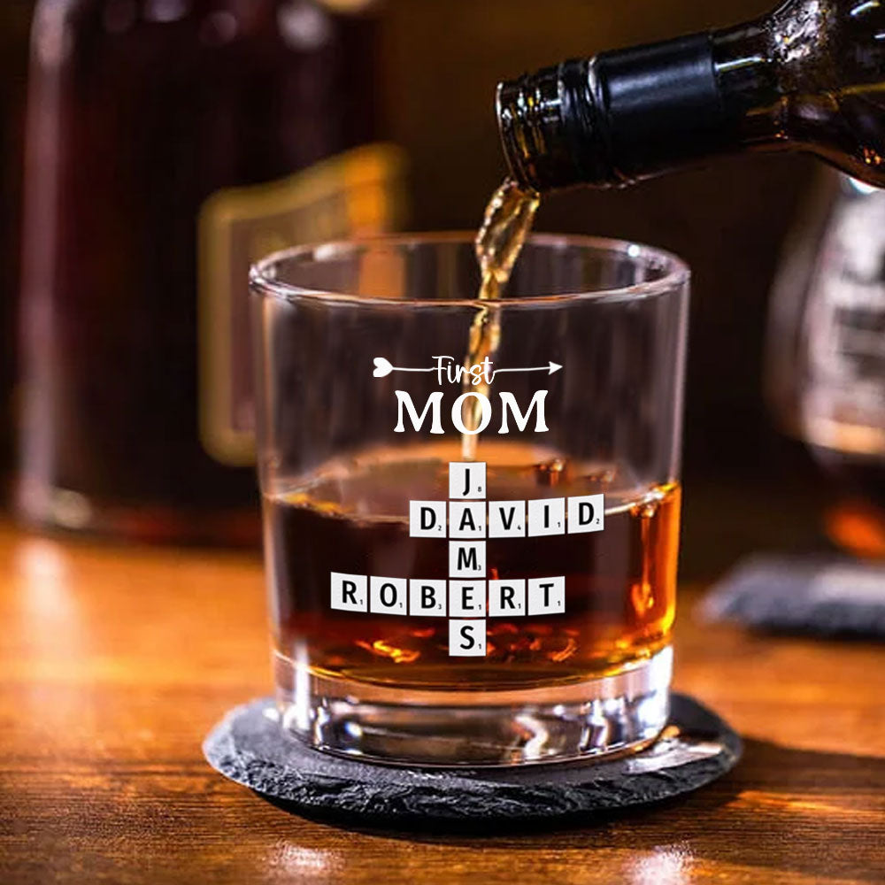 Now Grandma Crossword Puzzle Whiskey Glass Personalized Gift For Grandma
