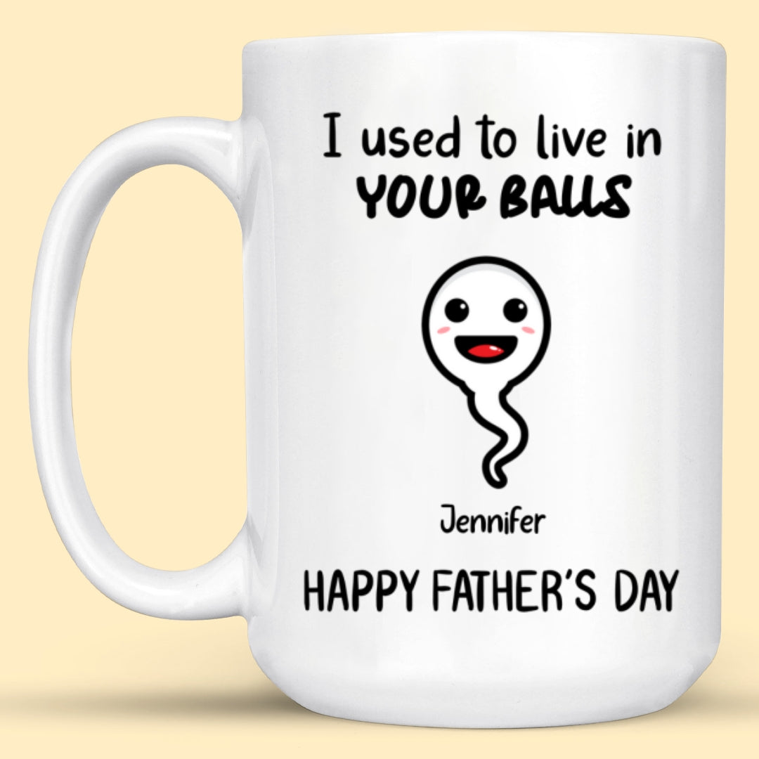 We Used To Live In Your Balls Mug Personalized Father's Day Gift For Dad