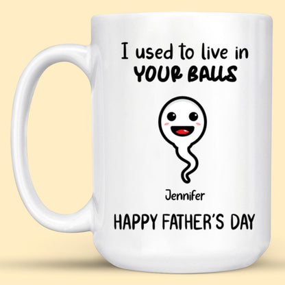 We Used To Live In Your Balls Mug Personalized Father's Day Gift For Dad