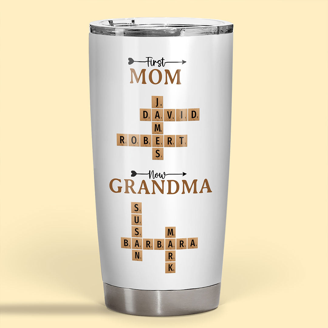 Now Grandma Crossword Puzzle Fat Tumbler Personalized Gift For Grandma