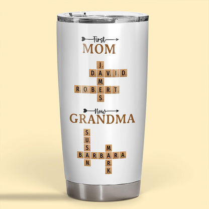 Now Grandma Crossword Puzzle Fat Tumbler Personalized Gift For Grandma