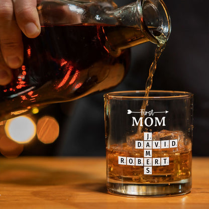 Now Grandma Crossword Puzzle Whiskey Glass Personalized Gift For Grandma