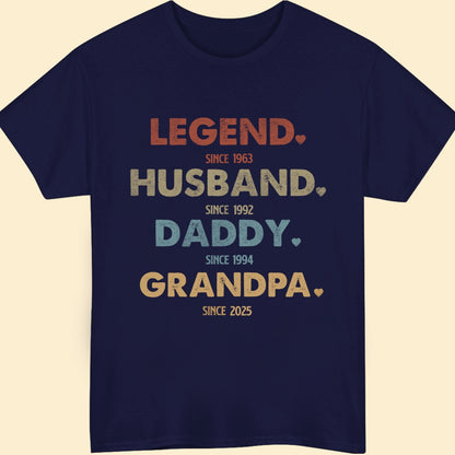 Grandpa Legend Husband Daddy Vintage Personalized Shirt