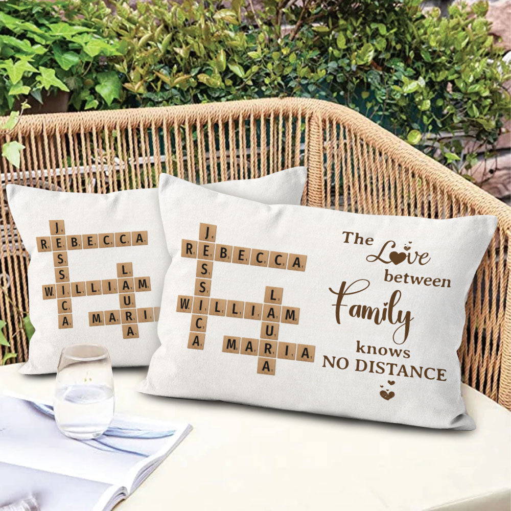No Distance Love Crossword Puzzle Pillow Personalized Gift For Family