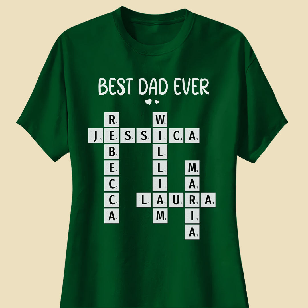 Best Dad Ever Crossword Shirt Personalized Gift For Dad
