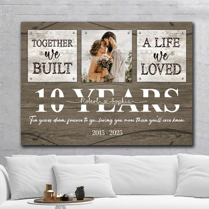 10 Years Together Canvas Personalized Anniversary Gift For Her For Him