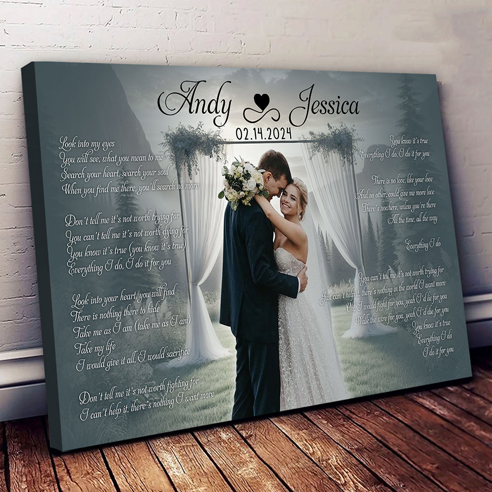 Lyrics Song Canvas Personalized Wedding Anniversary Gift For Couple