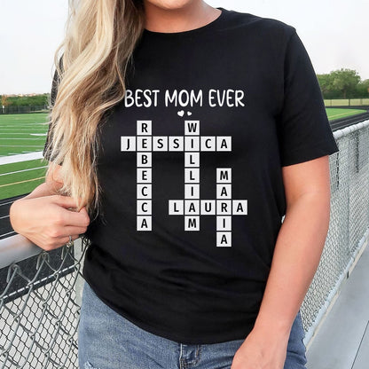Best Mom Ever Crossword Puzzle Shirt Personalized Gift For Mother