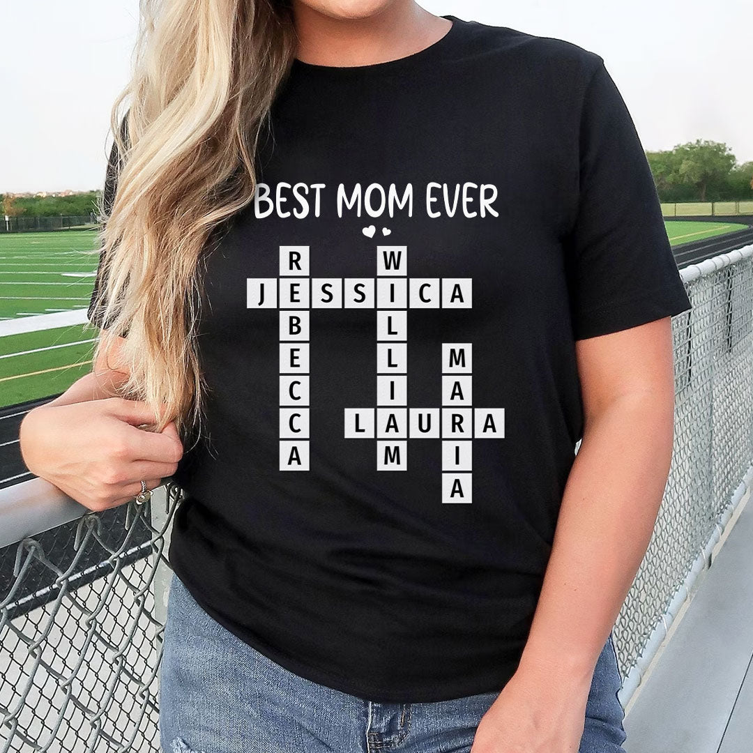 Best Mom Ever Crossword Puzzle Shirt Personalized Gift For Mother