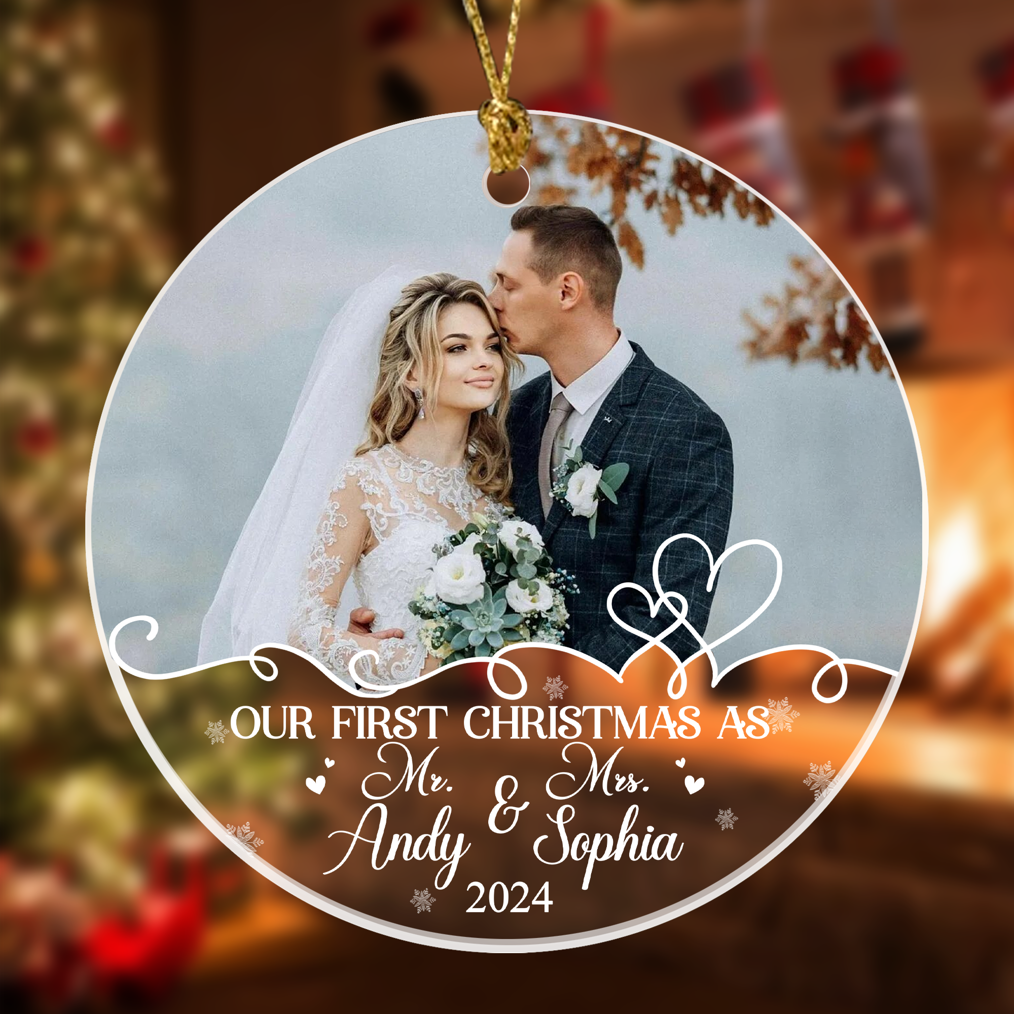 1st Christmas As Mr Mrs Ornament Personalized Christmas Gift For Couple