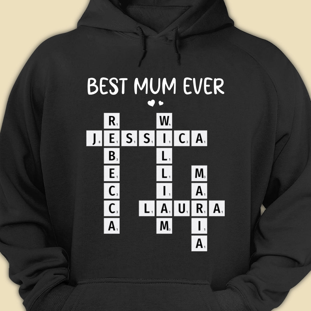 Best Mum Ever Crossword Shirt Personalized Gift For Mother