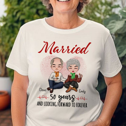 Married 50 Years Matching T-shirt Personalized Anniversary Gift For Couple