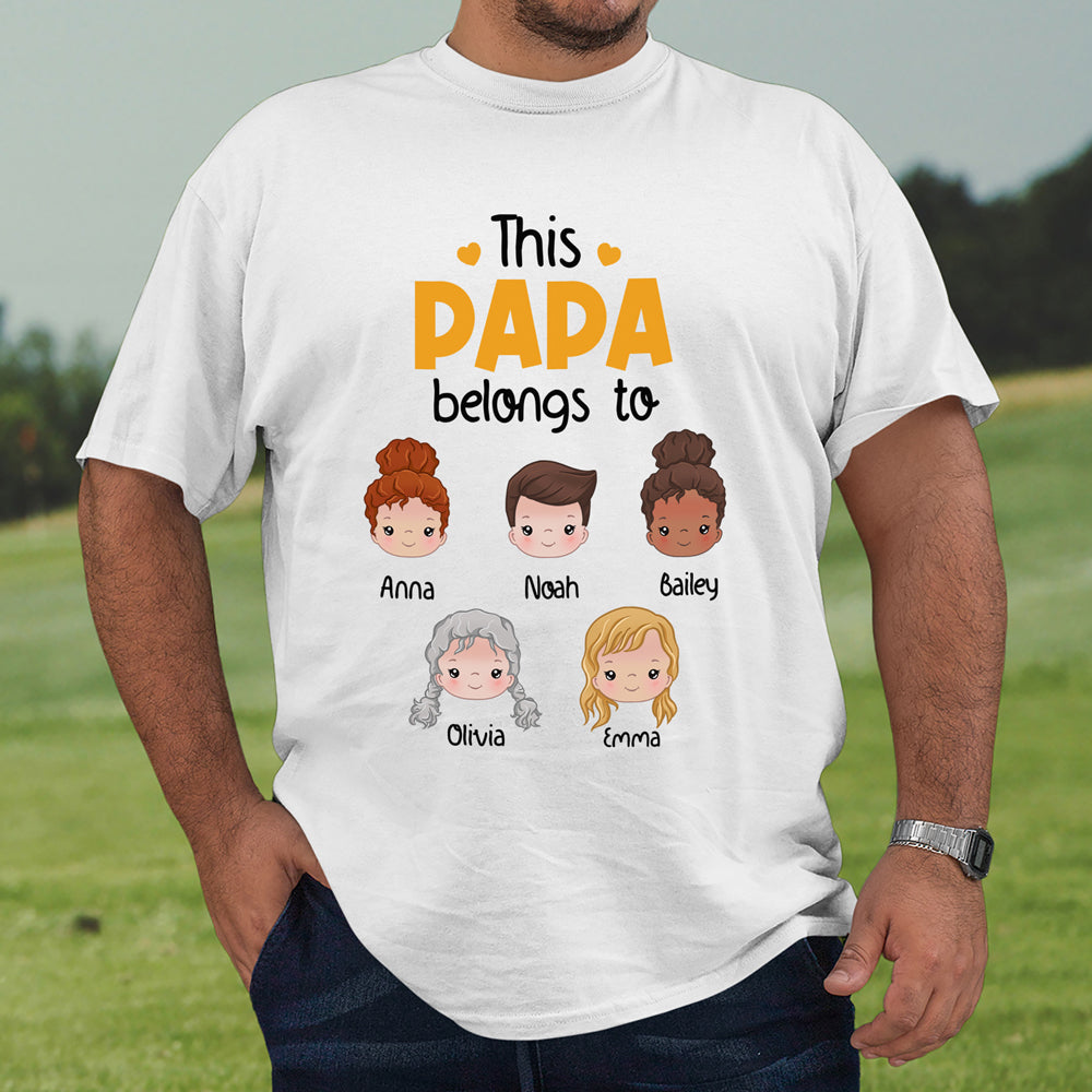 This Awesome Papa Belongs To Kids T-shirt Personalized Gift For Grandpa