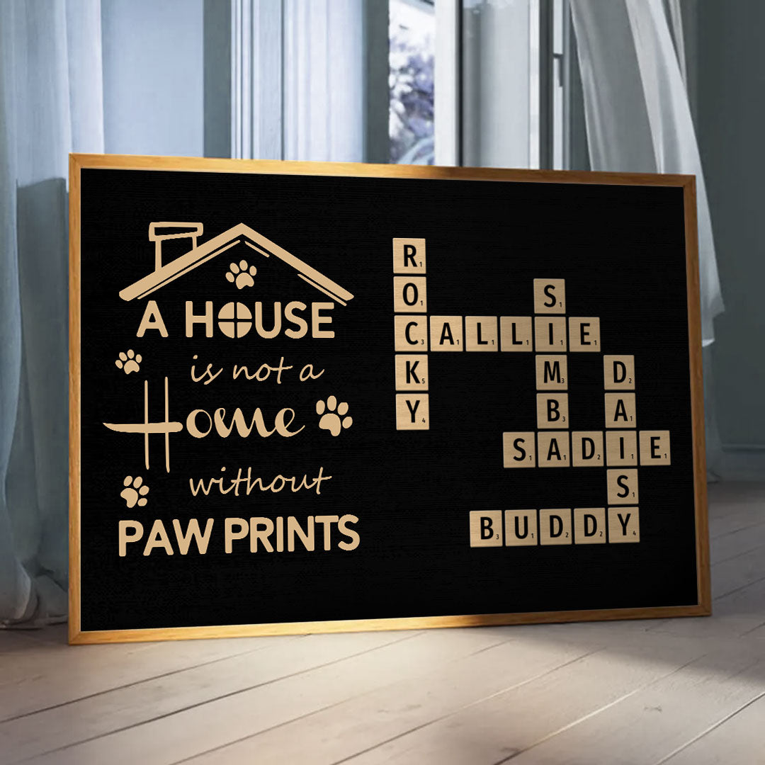 Pawprints Home Crossword Poster Personalized Gift For Pet Lover