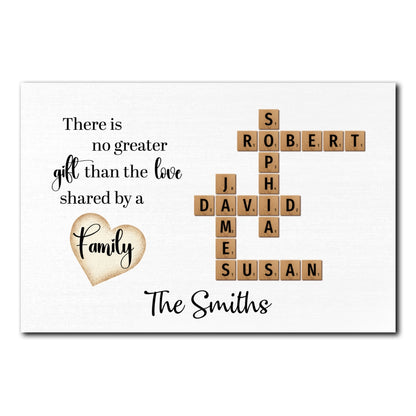There Is No Greater Crossword Poster Personalized Gift For Family