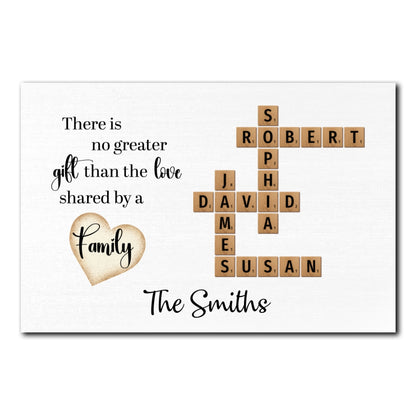 There Is No Greater Crossword Poster Personalized Gift For Family
