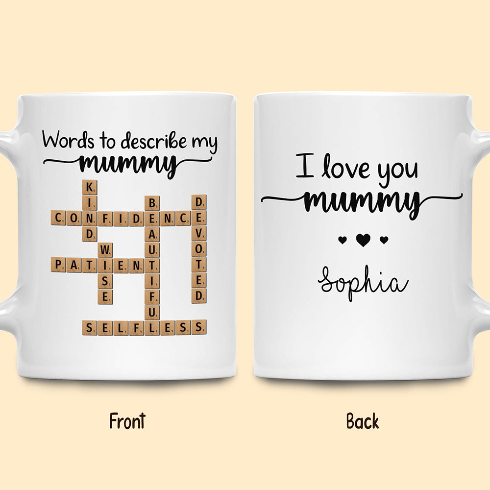 Words To Describe Mummy Crossword Mug Personalized Gift For Mum