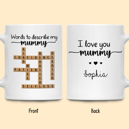 Words To Describe Mummy Crossword Mug Personalized Gift For Mum