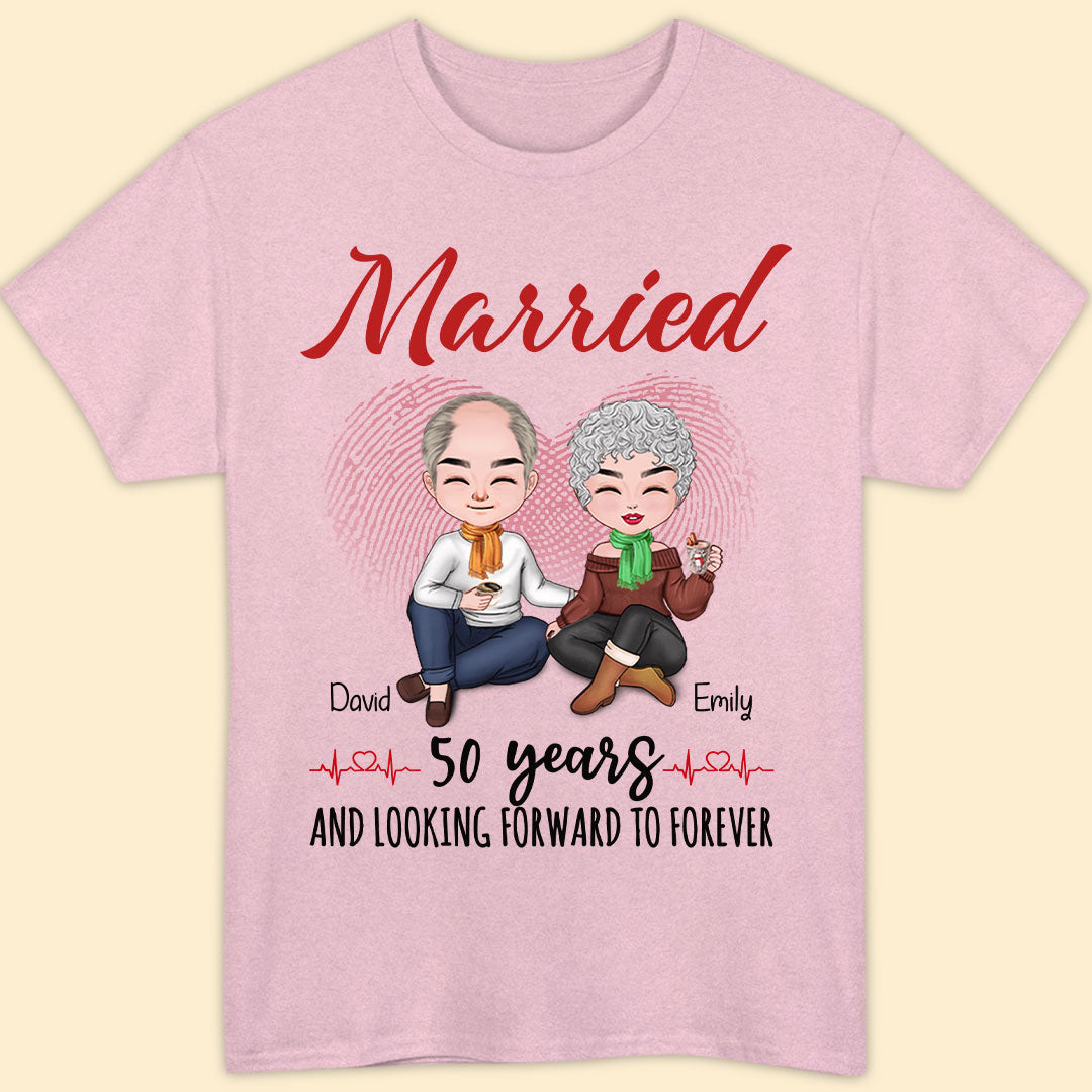 Married 50 Years Matching T-shirt Personalized Anniversary Gift For Couple