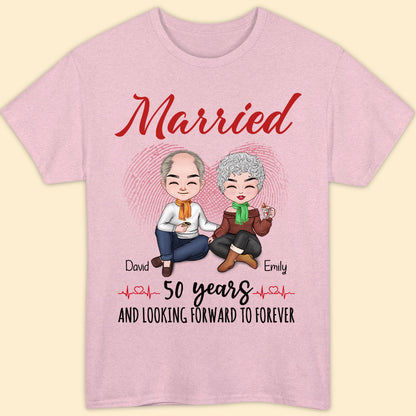 Married 50 Years Matching T-shirt Personalized Anniversary Gift For Couple
