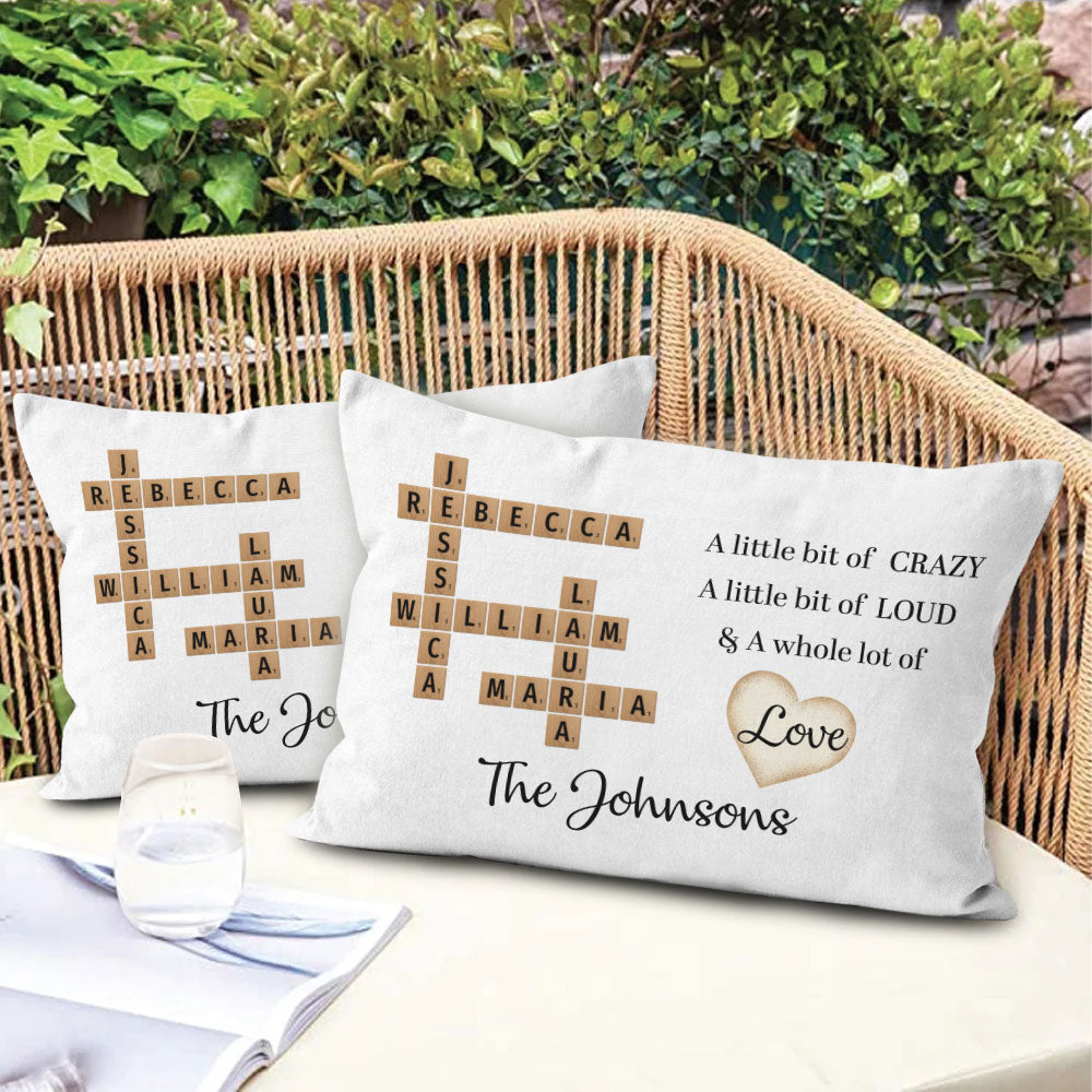 A Whole Lot Of Love Crossword Pillow Personalized Gift For Family