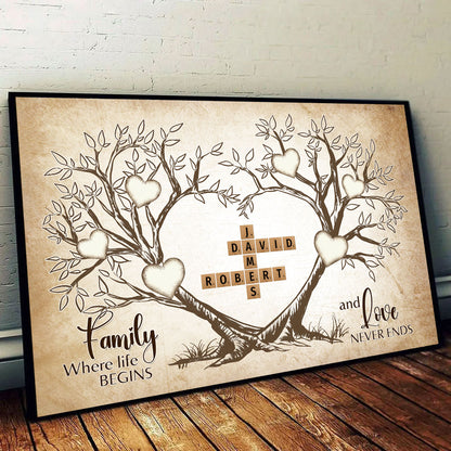 Love Never Ends Crossword Puzzle Poster Personalized Gift For Family