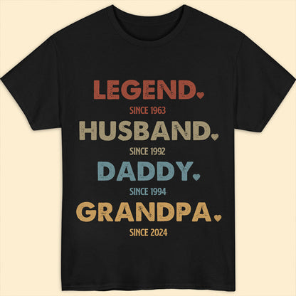 Grandpa Legend Husband Daddy Vintage Personalized Shirt
