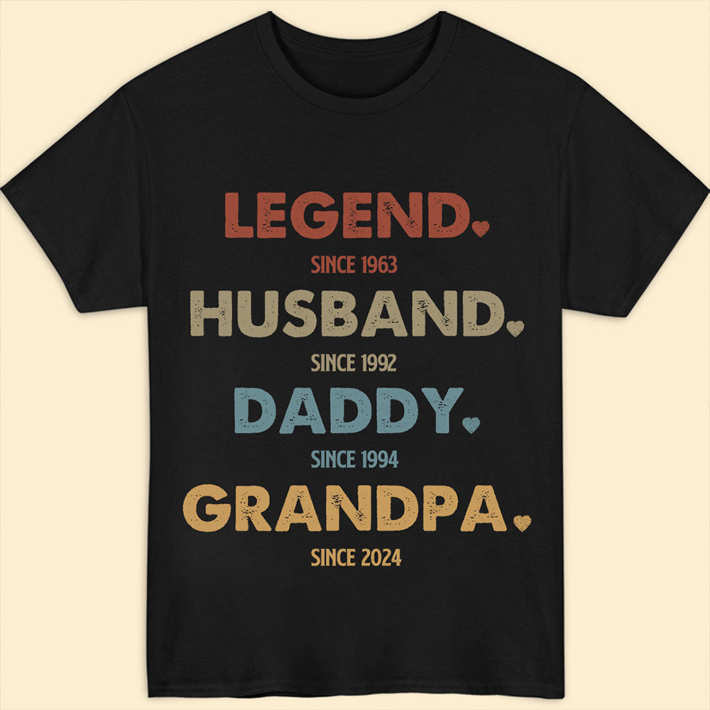 Grandpa Legend Husband Daddy Vintage Personalized Shirt