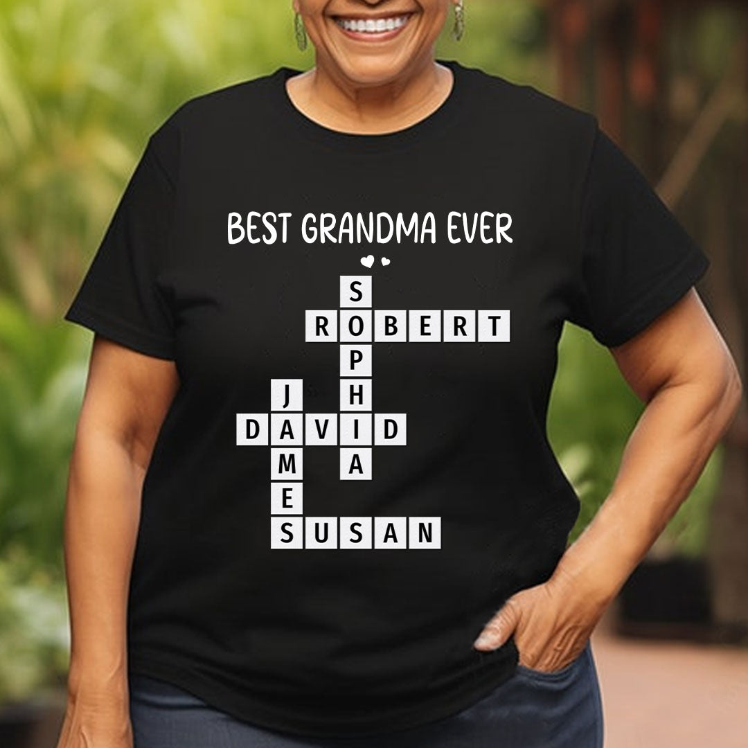 Best Grandma Ever Crossword Shirt Personalized Gift For Grandma