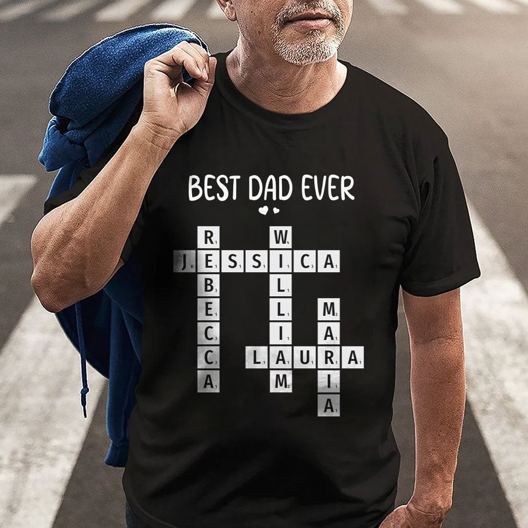 Best Dad Ever Crossword Shirt Personalized Gift For Dad