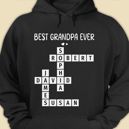 Best Grandpa Ever Crossword Shirt Personalized Gift For Dad