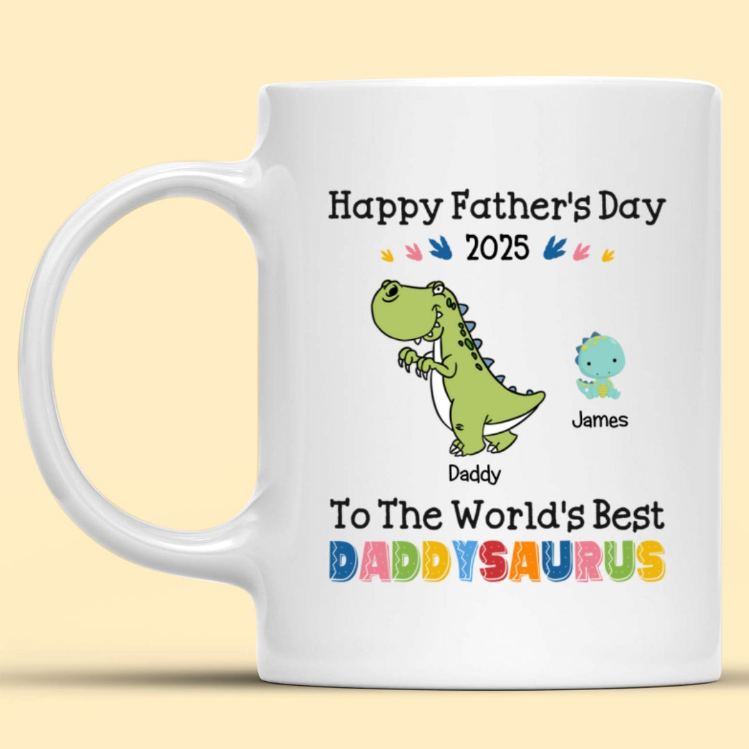 World's Best Daddysaurus Mug Personalized Father's Day Gift For Dad