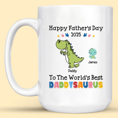 World's Best Daddysaurus Mug Personalized Father's Day Gift For Dad
