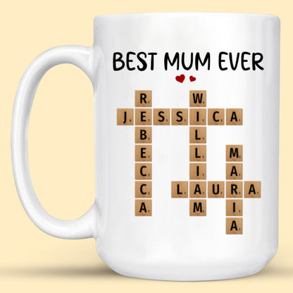 Best Mum Ever Crossword Puzzle Mug Personalized Gift For Mother