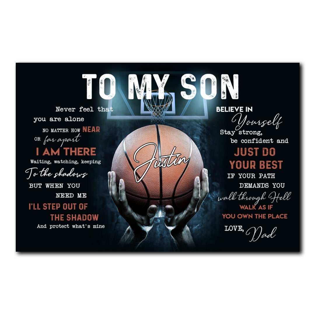 Personalized Basketball Gift To My Son From Dad Poster Gift For Son