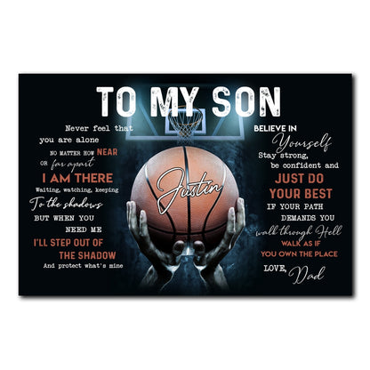 Personalized Basketball Gift To My Son From Dad Poster Gift For Son