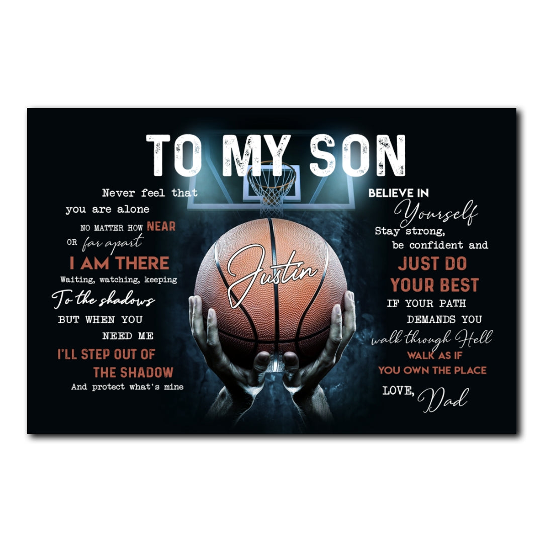Personalized Basketball Gift To My Son From Dad Poster Gift For Son