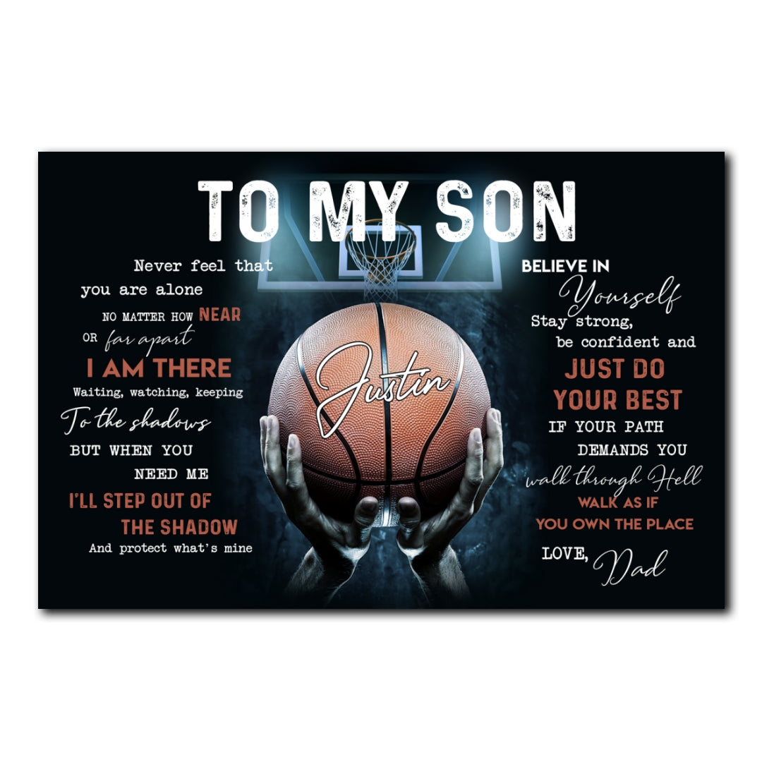 Personalized Basketball Gift To My Son From Dad Poster Gift For Son